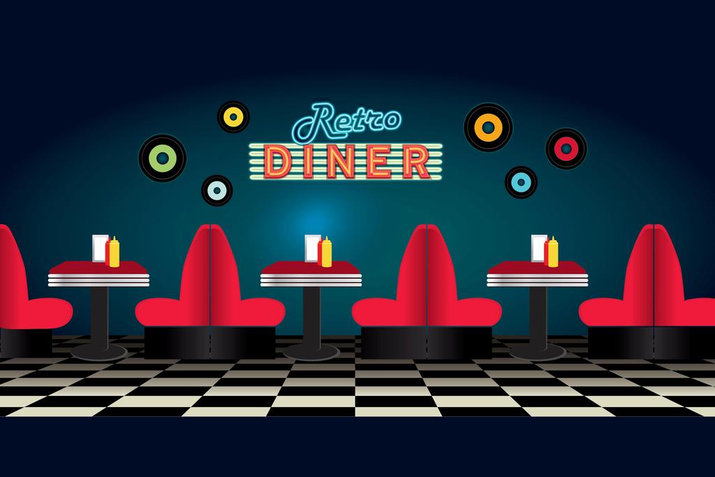 Retro Diner Restaurant Scene Cool Wall Decor Art Print eBay