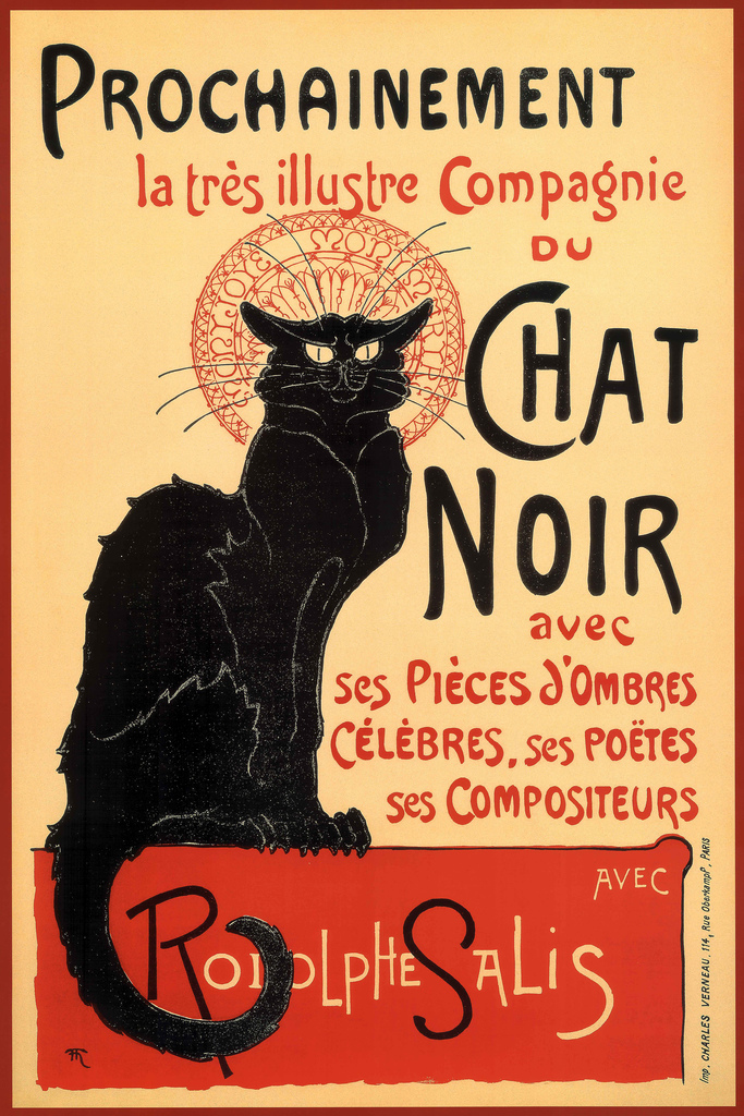 Le Chat Noir The Black Cat French Wall Art Nouveau Art Print
