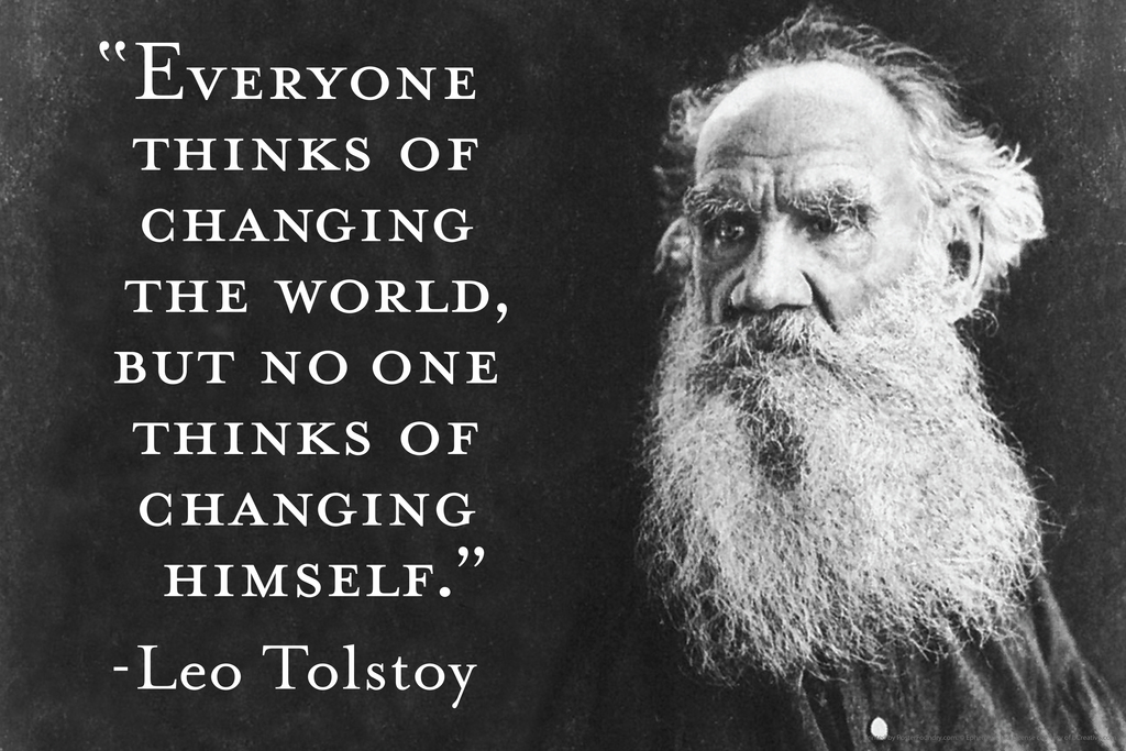 Everyone Thinks of Changing The World Tolstoy Quote Poster 18x12 inch