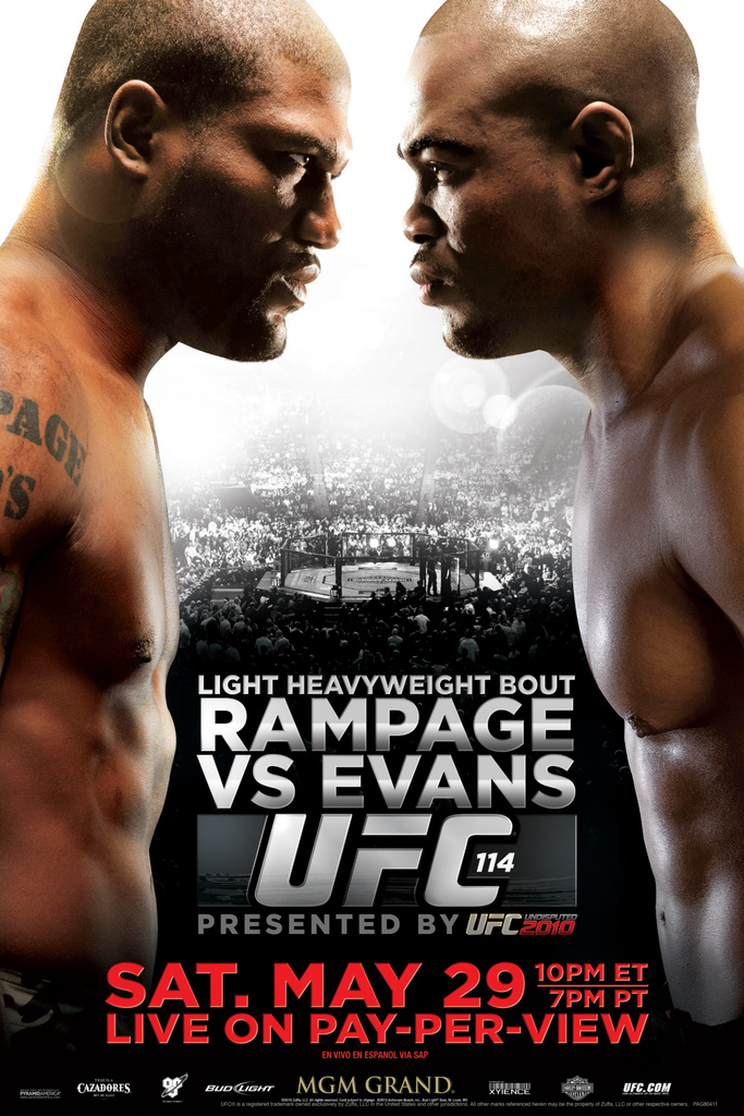 Official UFC 114 Quinton Rampage Jackson vs Rashad Evans Sports Poster