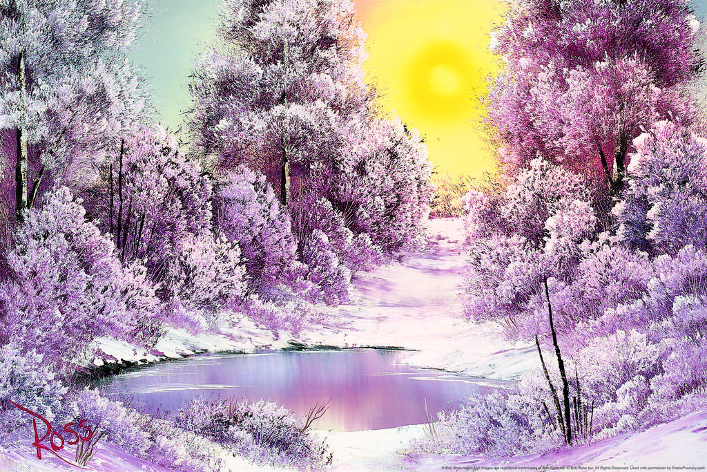 Bob Ross Winter Sun Art Print Painting Mural Poster 36x54 inch eBay