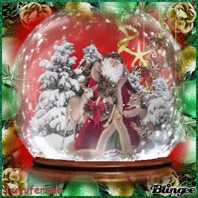 father christmas snow globe Picture #134887579 | Blingee.com