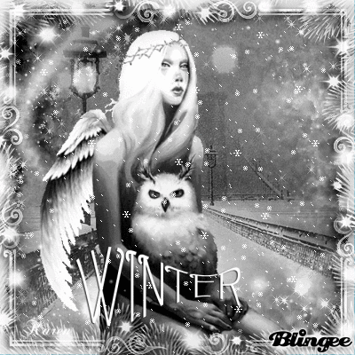 Winter Angel With Owl Picture #136639935 | Blingee.com