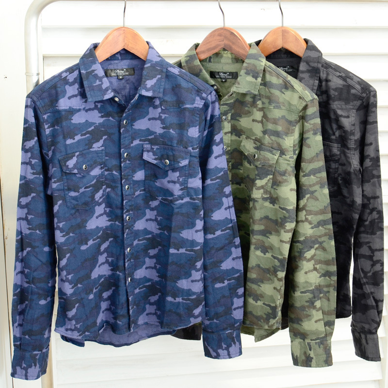 Camo camouflage flannel shirt brushed autumn/winter BUYMA