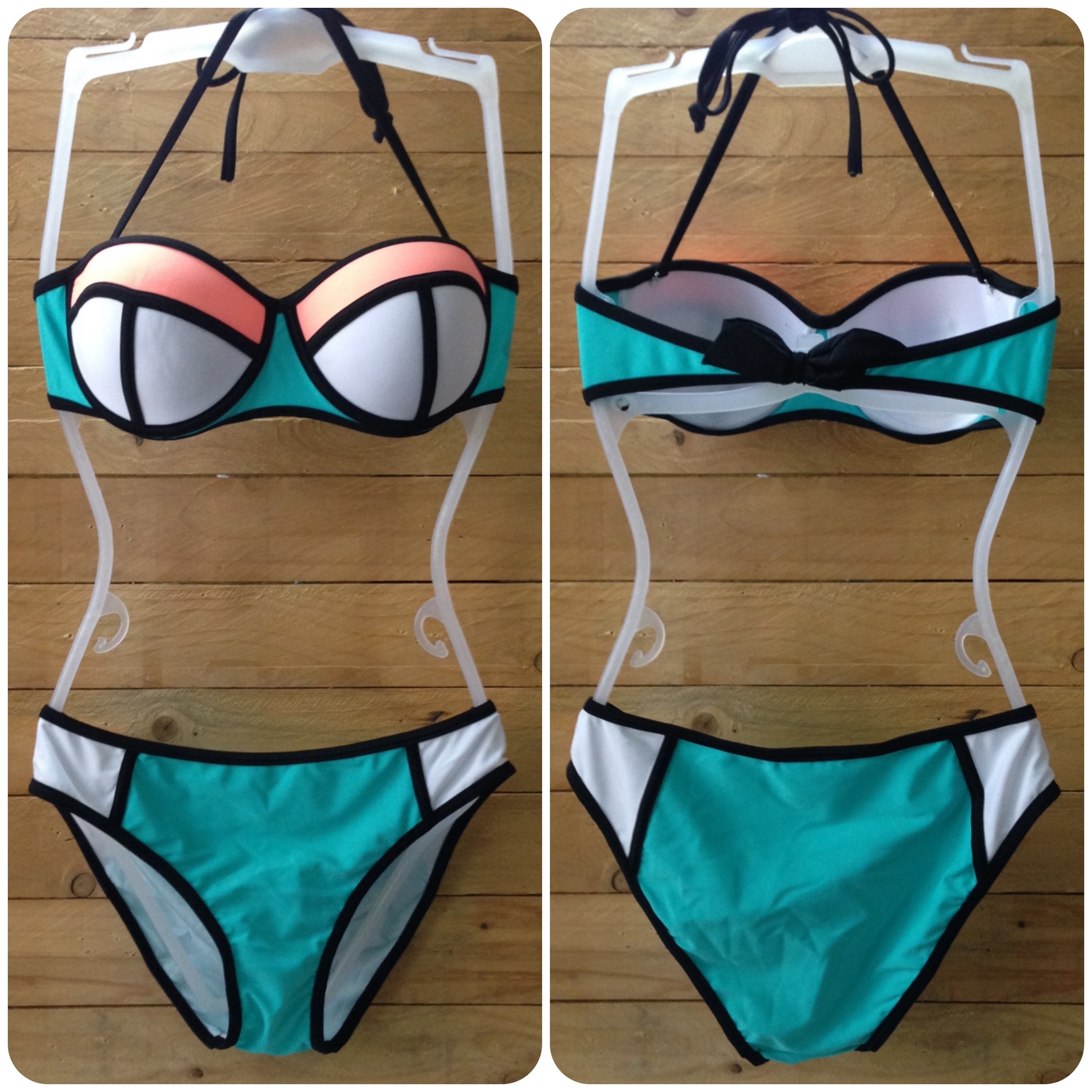 Cute triangle pattern popular neon bikini swimsuit wire BUYMA