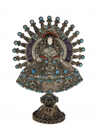 Matlilde Poulat (b. 1900, Mexican), A Matl Nuestra Señora de la Asunción in Tonaya sterling silver santos figure $2,000-4,000 