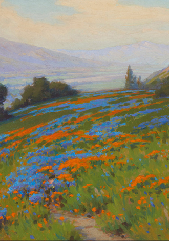 Lot 2084: John Marshall Gamble (1863-1957), Poppies and Lupine Near Sta. $34,375 