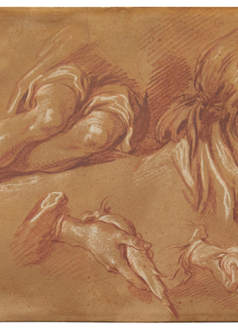 Lot 1046: Francois Boucher (1703-1770), The Vegetable Vendor: A Sheet Of Studies $81,250