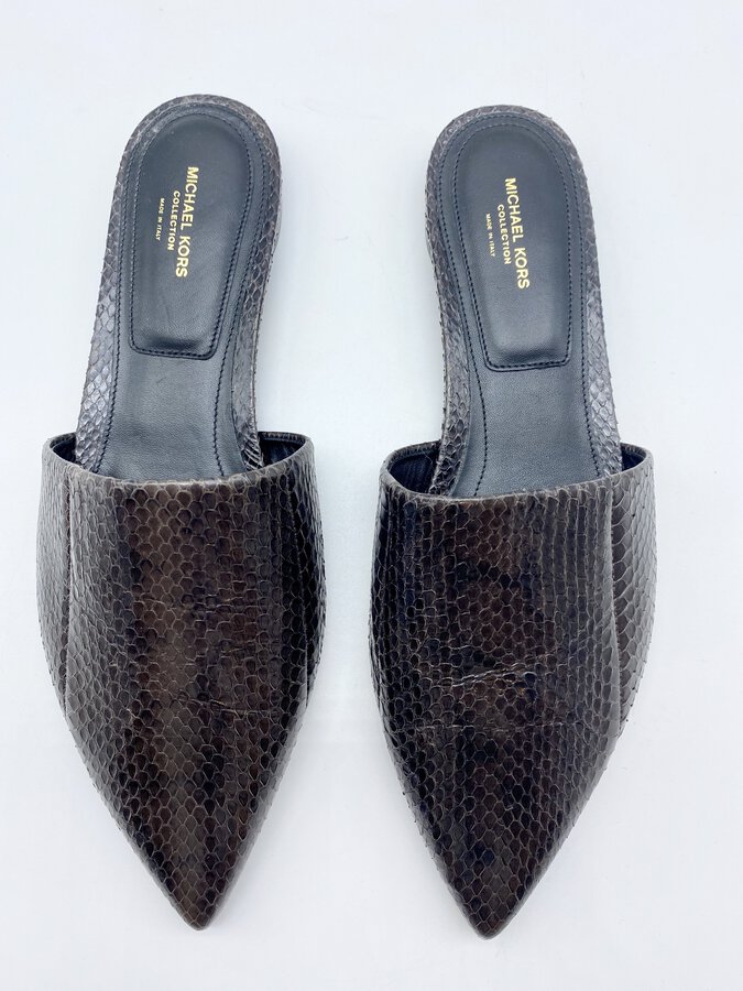 Brown Snake Skin Mule