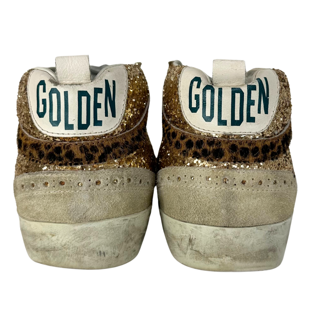 Golden Goose, Rose Gold Glitter Suede & Leather Sneakers, 10