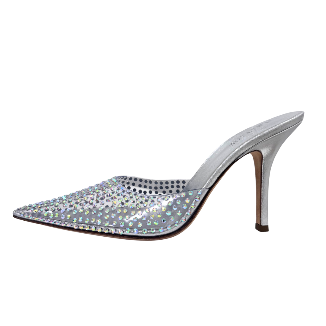 Paris Texas Rhinestone Clear Mule, 40.5