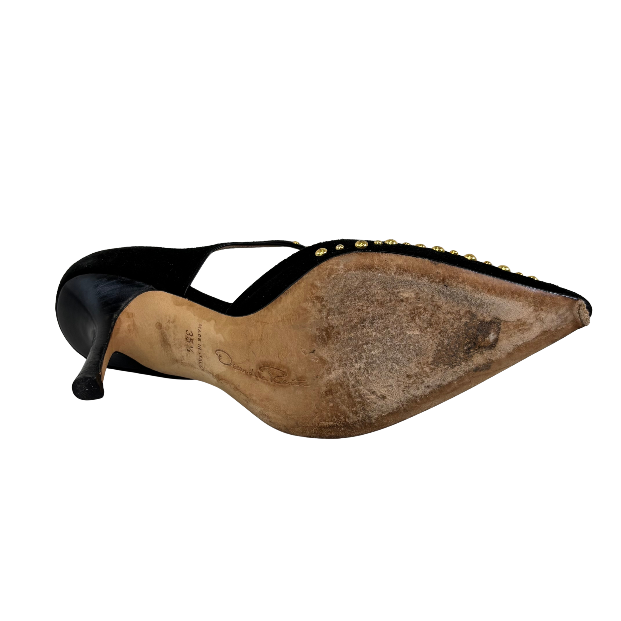Oscar de la Renta Gold Studded Heels, 35.5