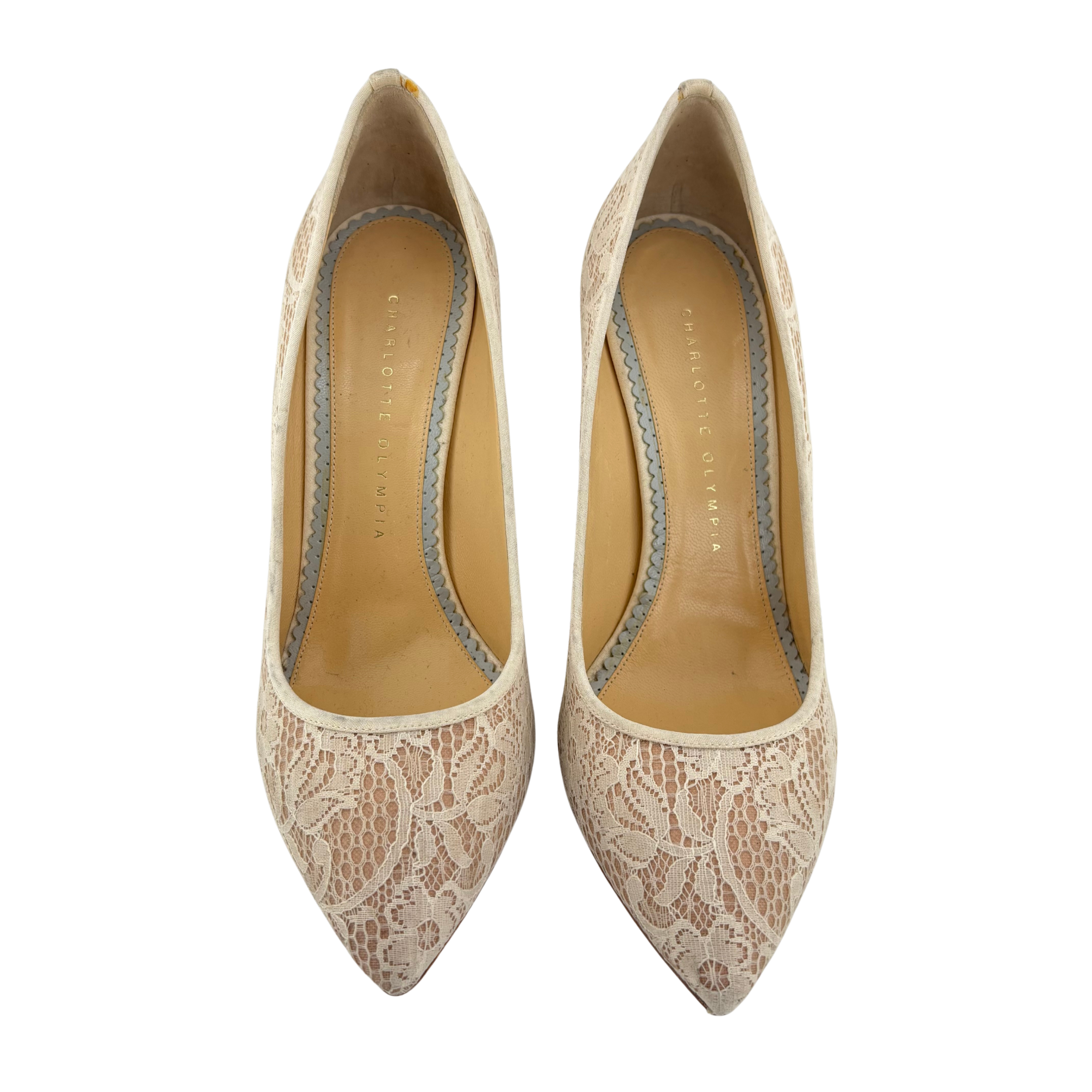 Charlotte Olympia Ivory Lace Pump, 38.5