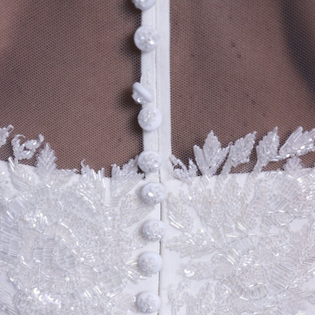 Reem Acra Cream Beaded Long Dress, 6 kaily smith; 12/20/22; last price 625