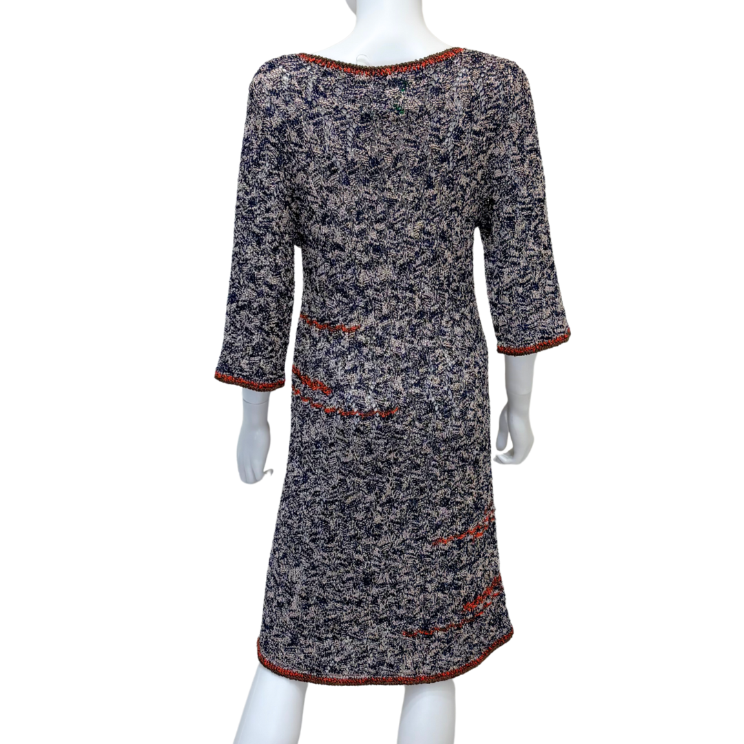 Chanel Navy & Orange Knit Dress, 40