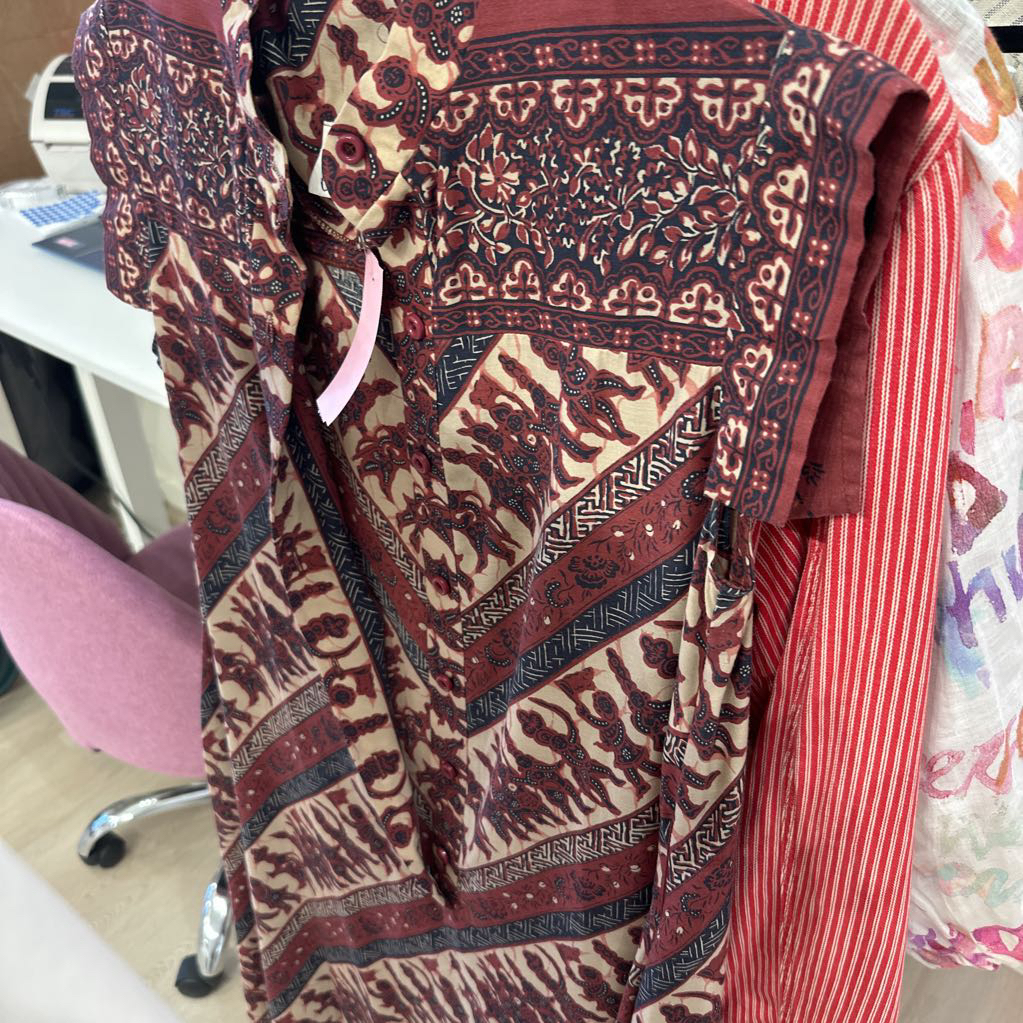 Brown Button Down SS Dress, n/a
