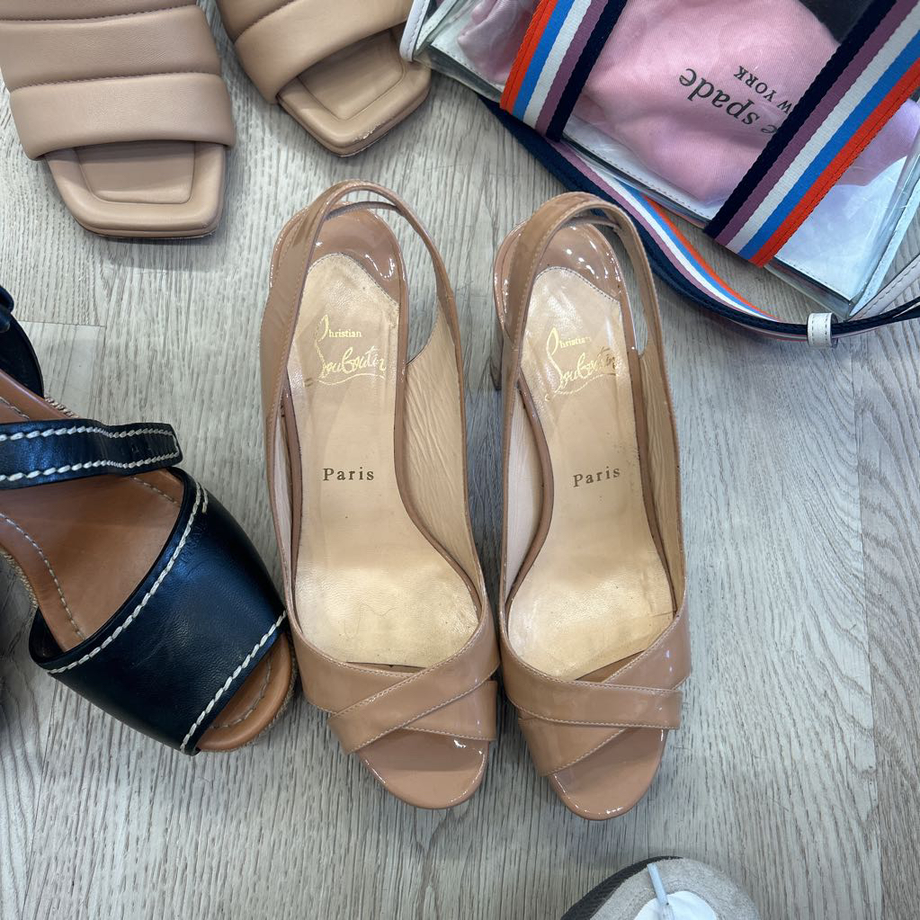 Camel Peep Toe Platform Heel