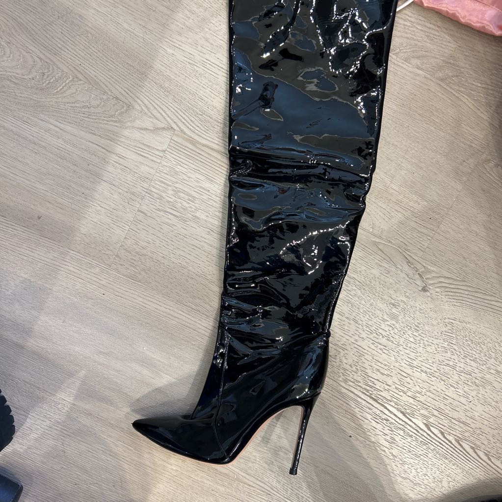 Black Patent Over The Knee Boots