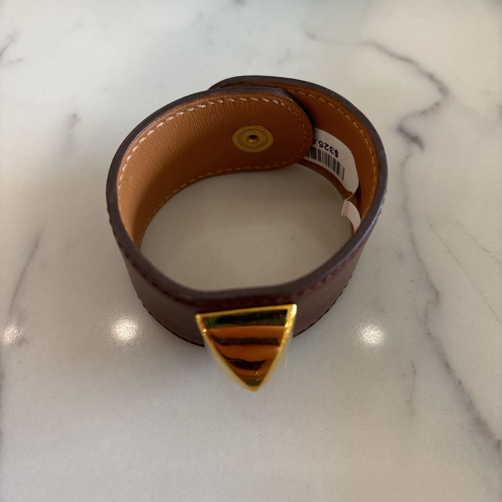 Hermes Brown Leather Medor Cuff