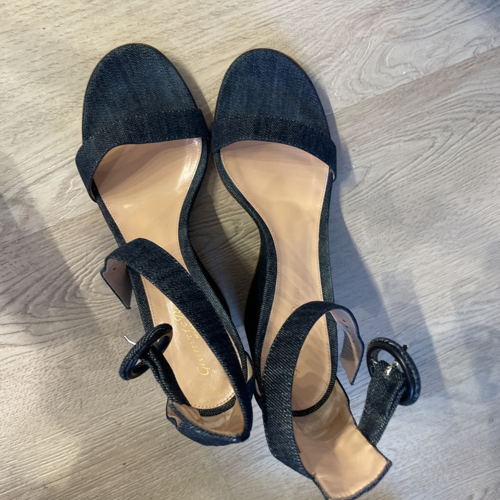 Denim Wedge Sandals