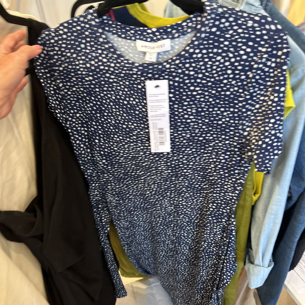Navy Print Maxi Dress (NWT), S