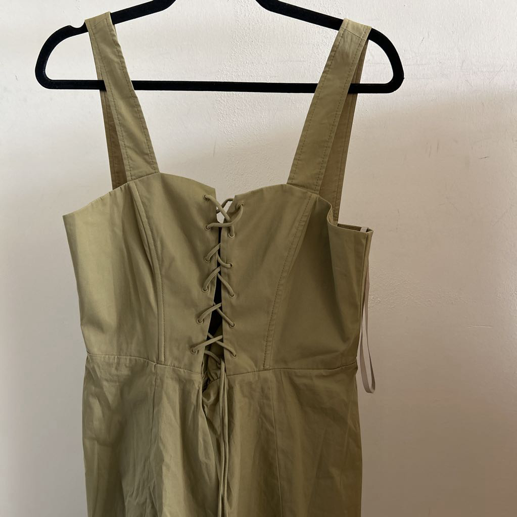 Olive Green Cotton Dress