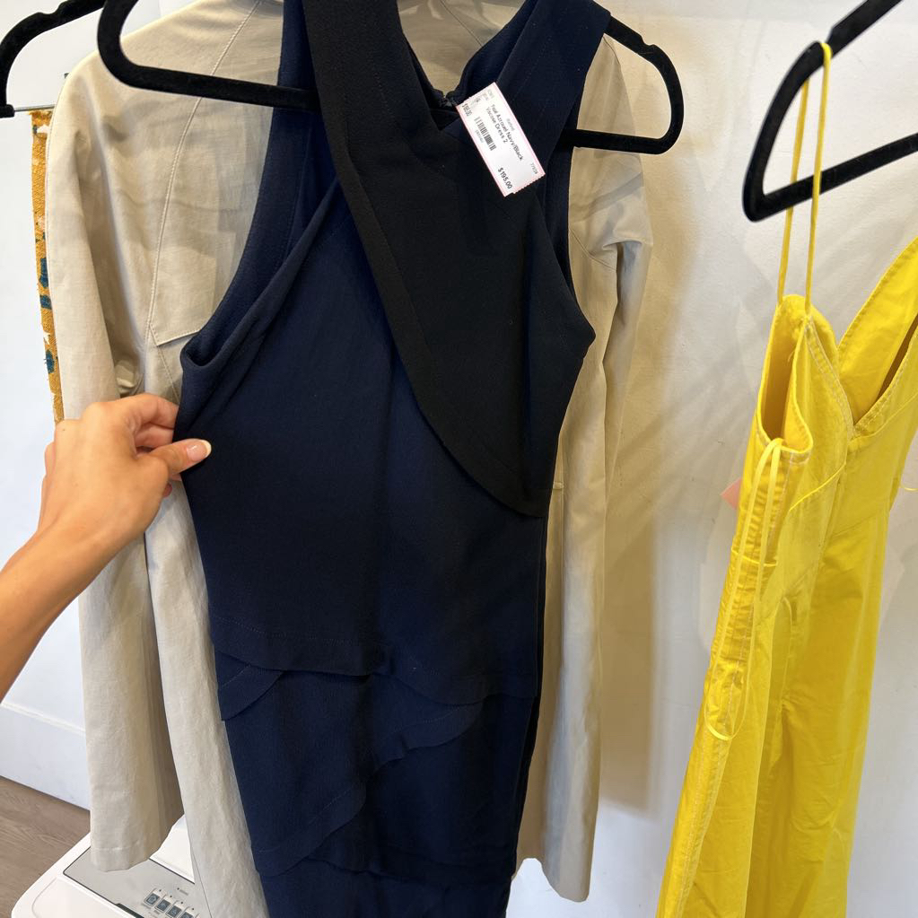 Navy/Black Viscose Dress