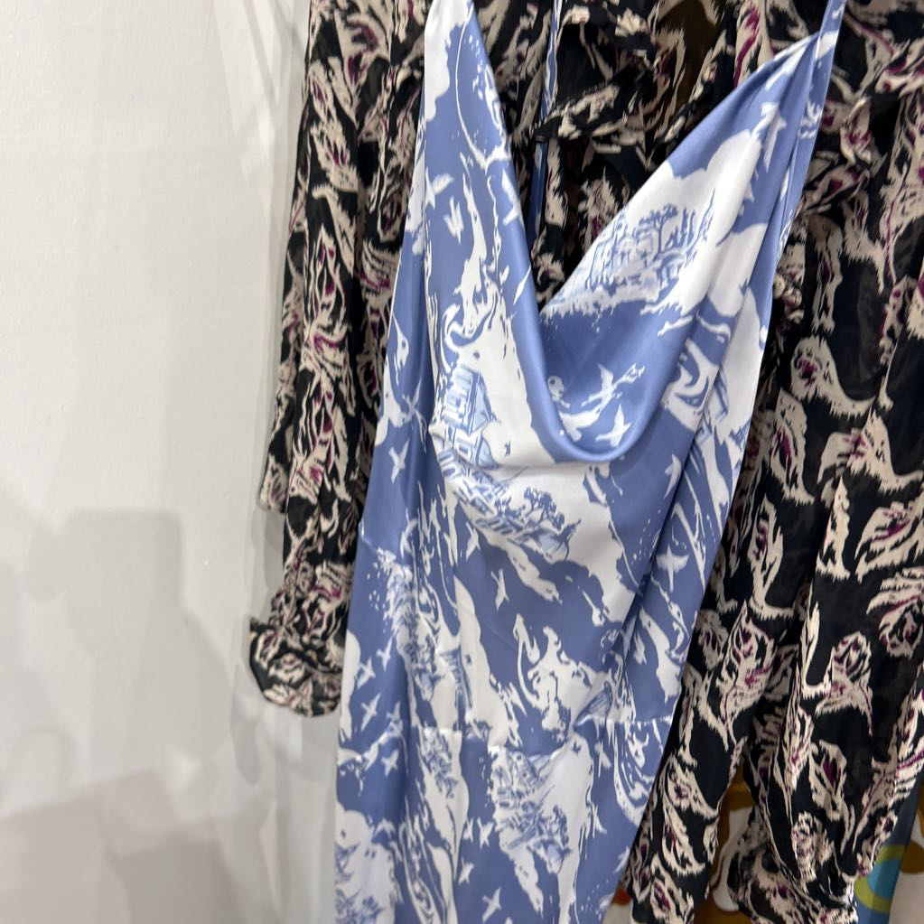 Blue/White Silk Dress