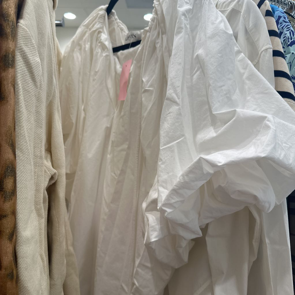 White Puffy Sleeve Dress