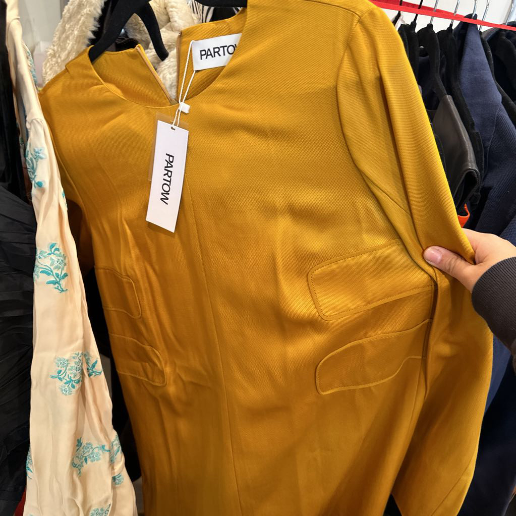 NWT Mustard Yellow LS Dress w/Pockets (2295)