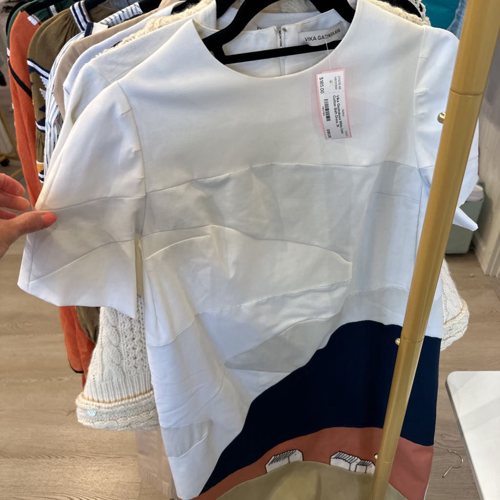 White Color Cotton Shift Dress, 38