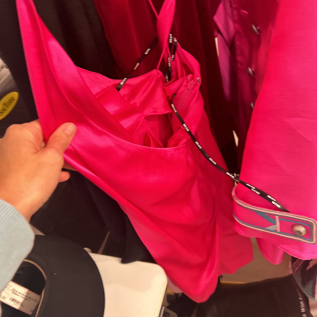 Ser.O.Ya Rayanne Cowl Neck Silk Mini Dress Confection Neon Pink