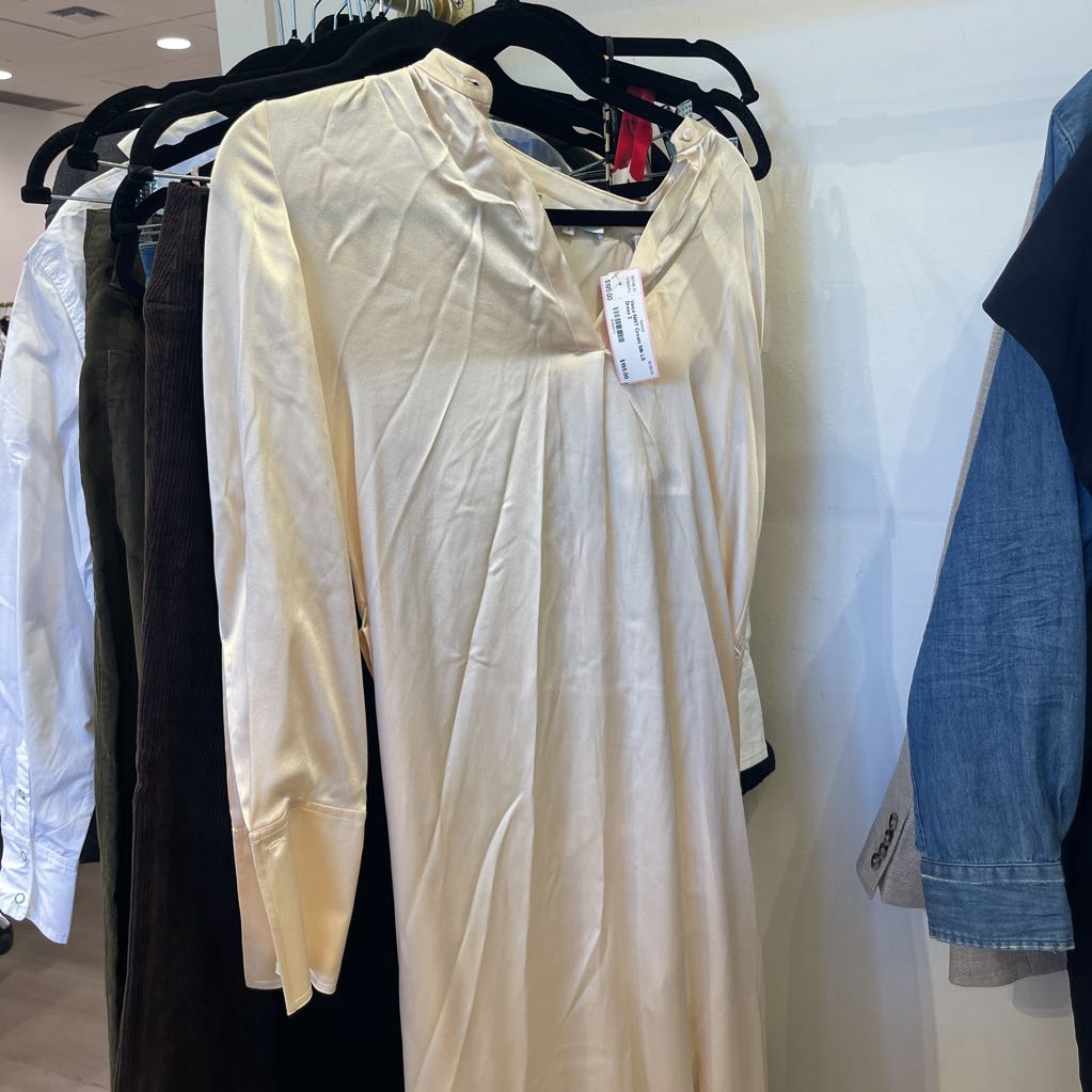 NWT Cream Silk LS Dress
