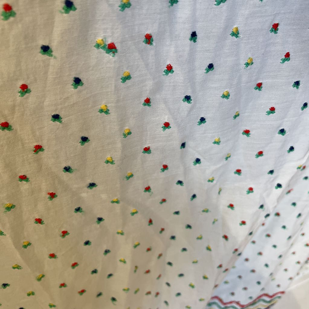 White Cotton Embroidered Dress (As is -stained)