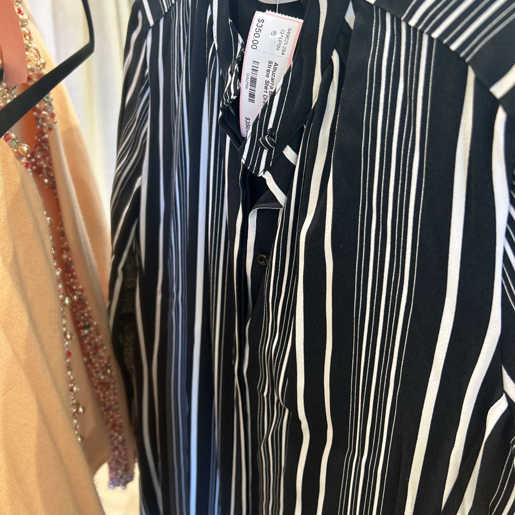 Altuzarra Black and White Stripe Shirt Dress