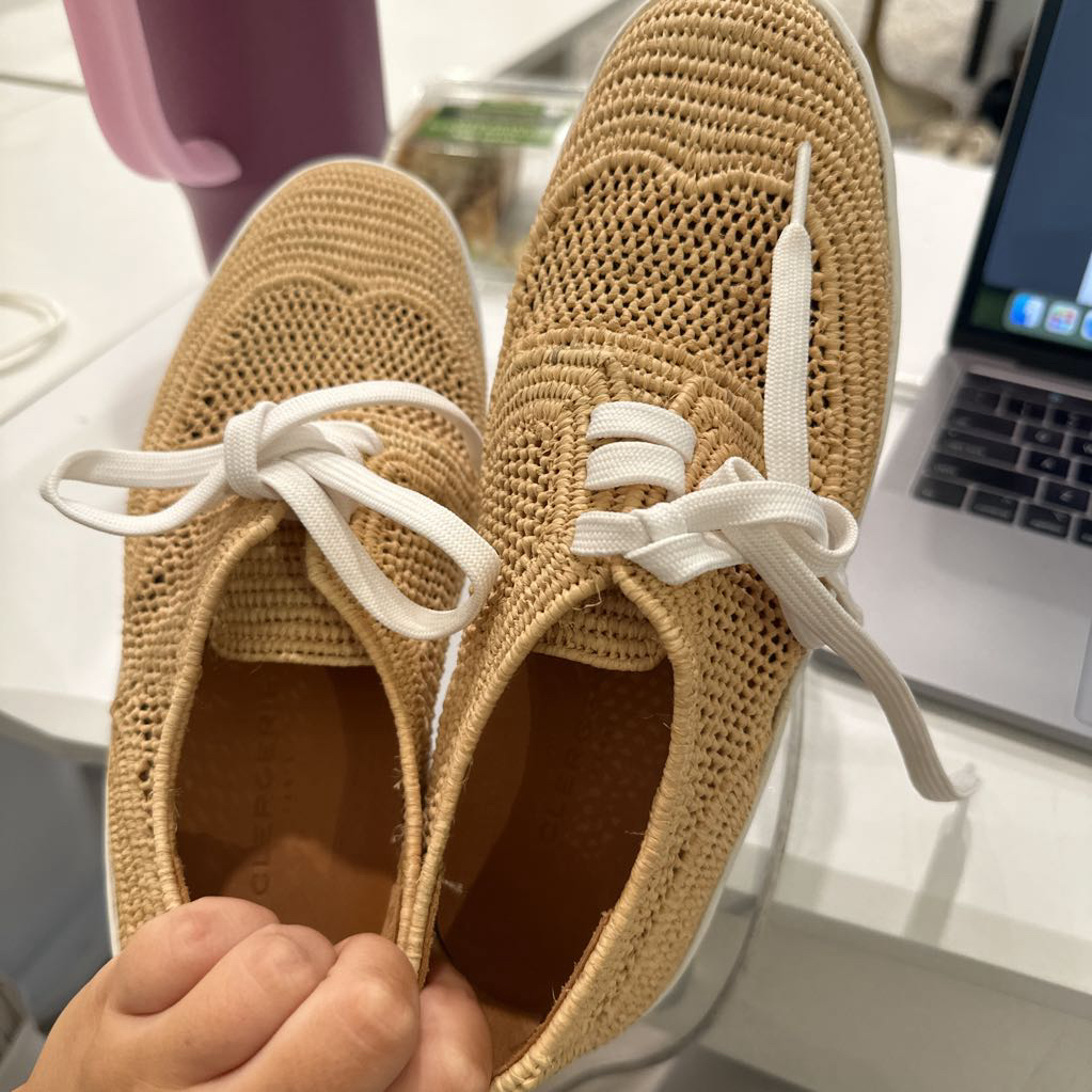 Tan Woven Raffia Sneaker