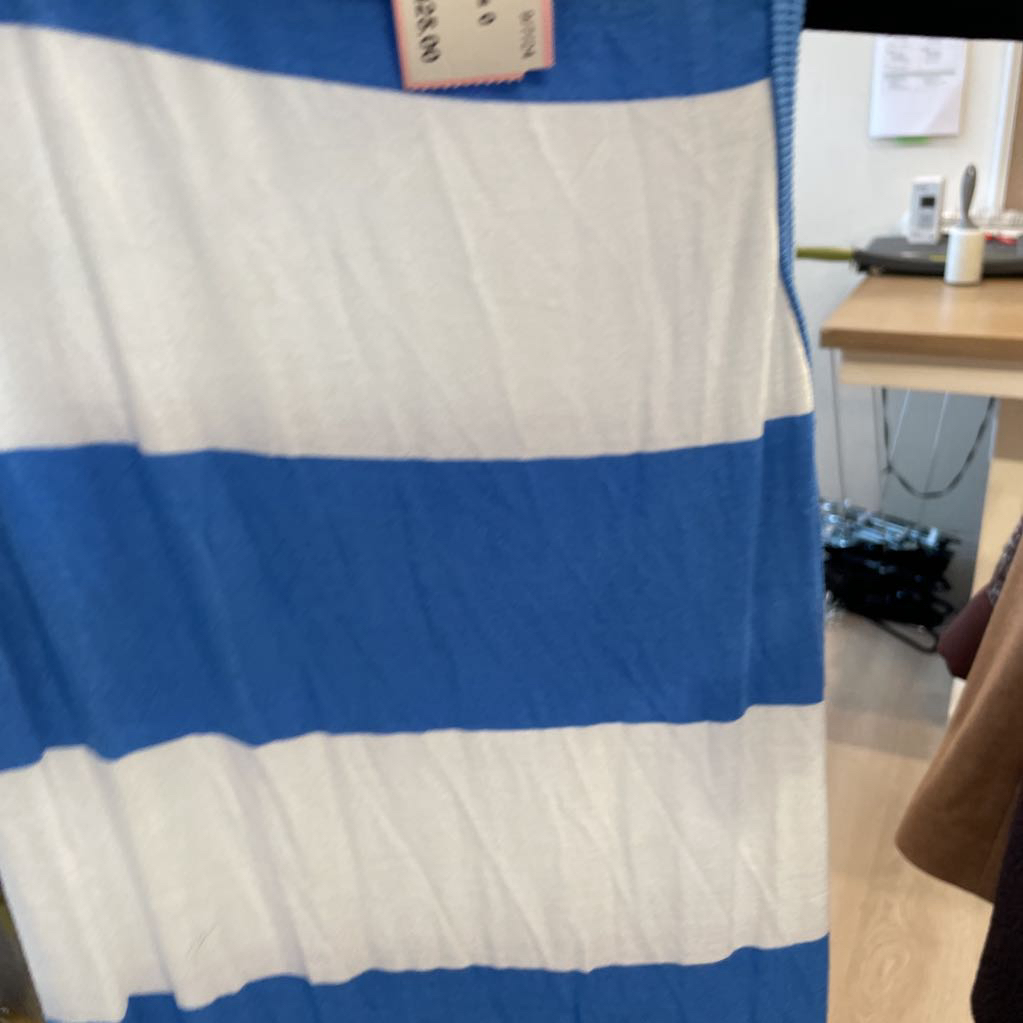 Blue/White Cotton Striped Tank Dress