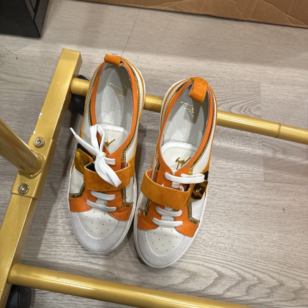 Orange and White Velcro Sneaker