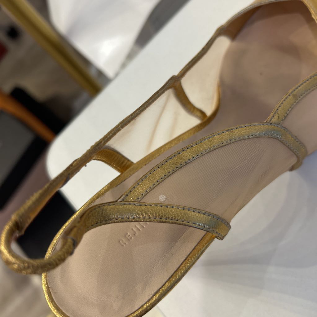 Rejina Pyo Gold Slingback Heels