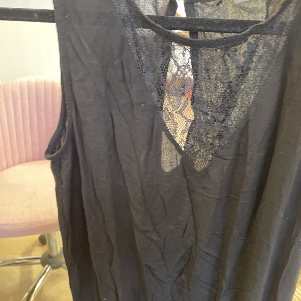 Black Cotton Lace Romper (NWT)