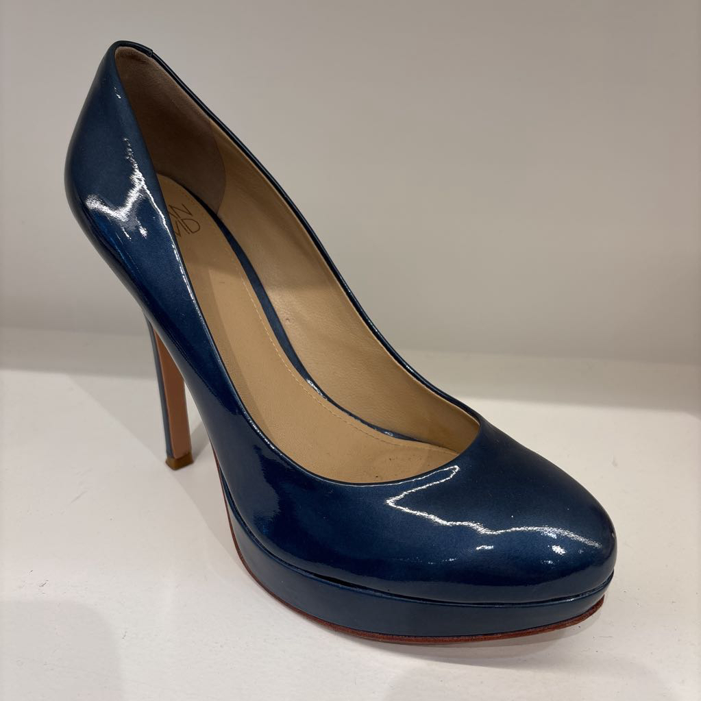 Blue Patent Plafform Pumps