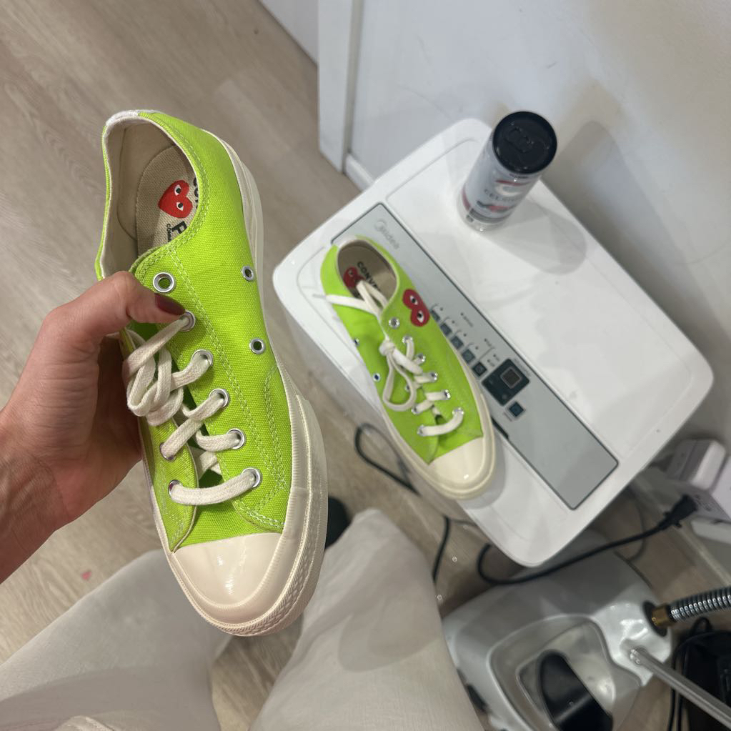 Green/ White Heart Sneakers