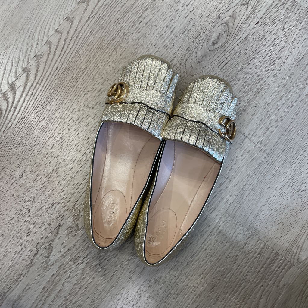 Gold Fringe GG Loafers