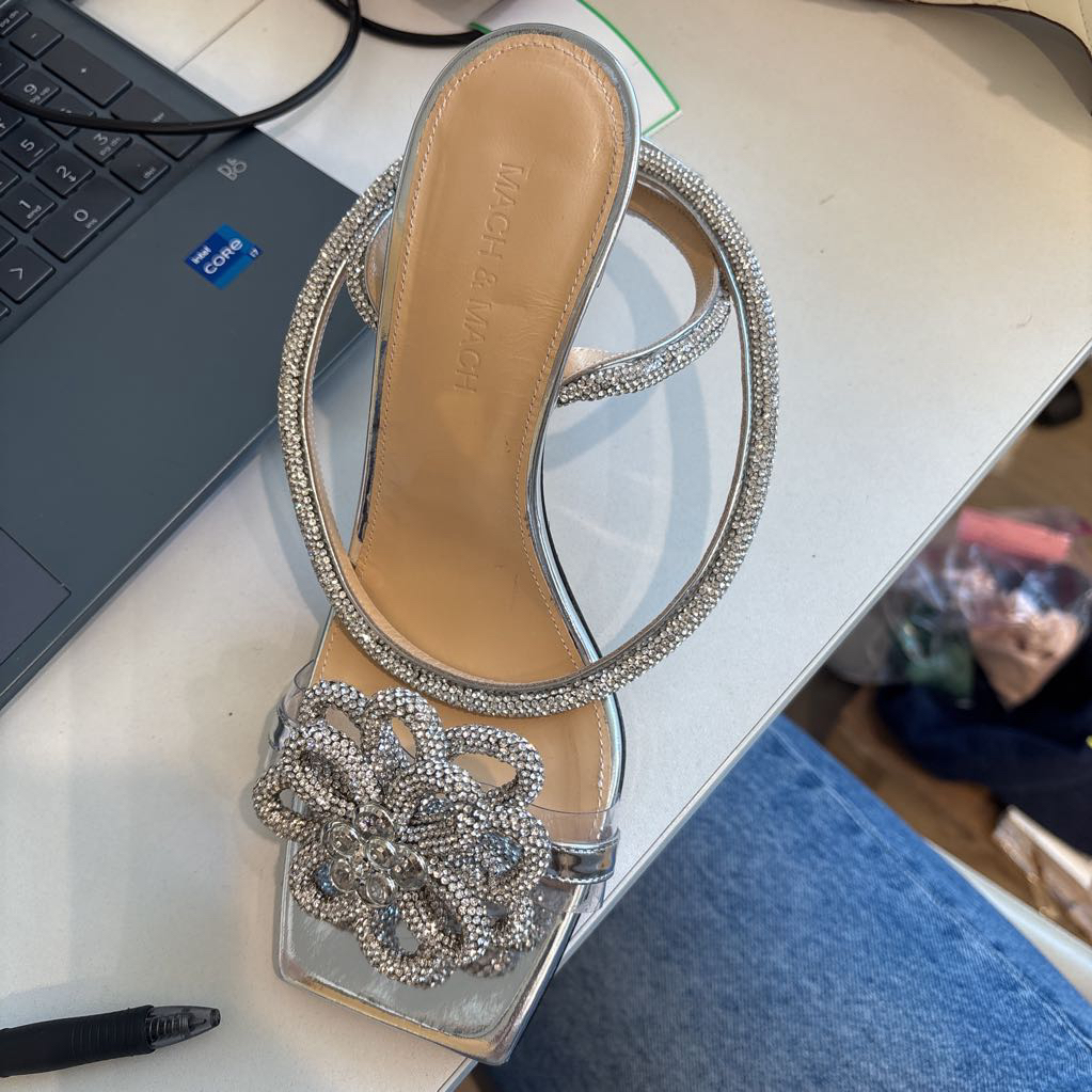 Silver Embellished Flower Pumps (est. 1100)