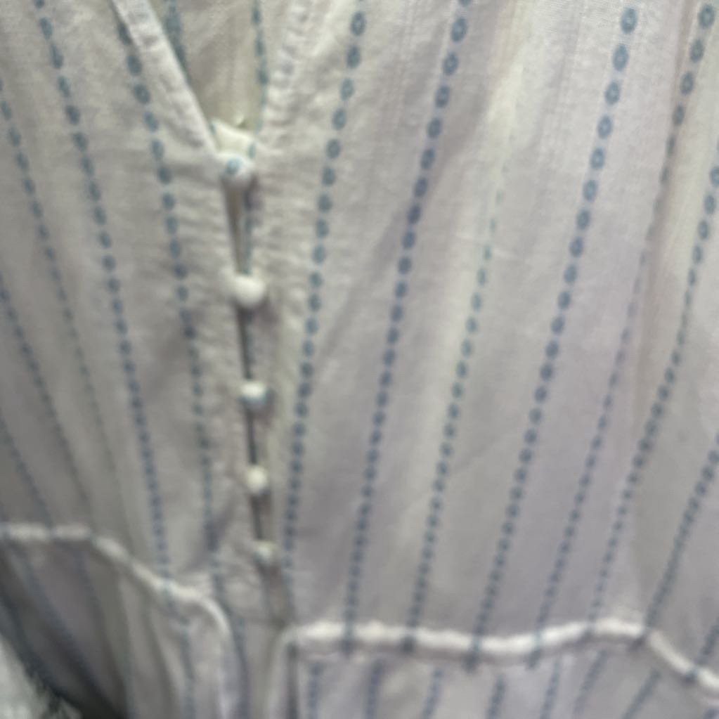 White/Blue Cotton Print Dress