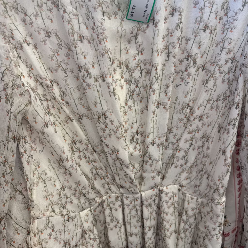 White Silk Floral Maxi Dress