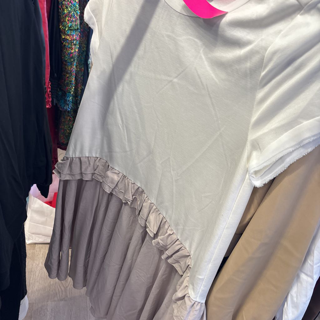 White/Grey T-Shirt Dress