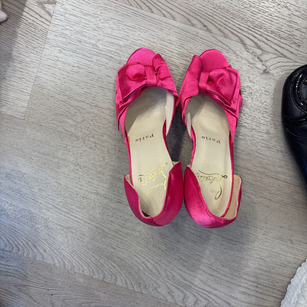 Pink Satin Bow Heels (AS IS)