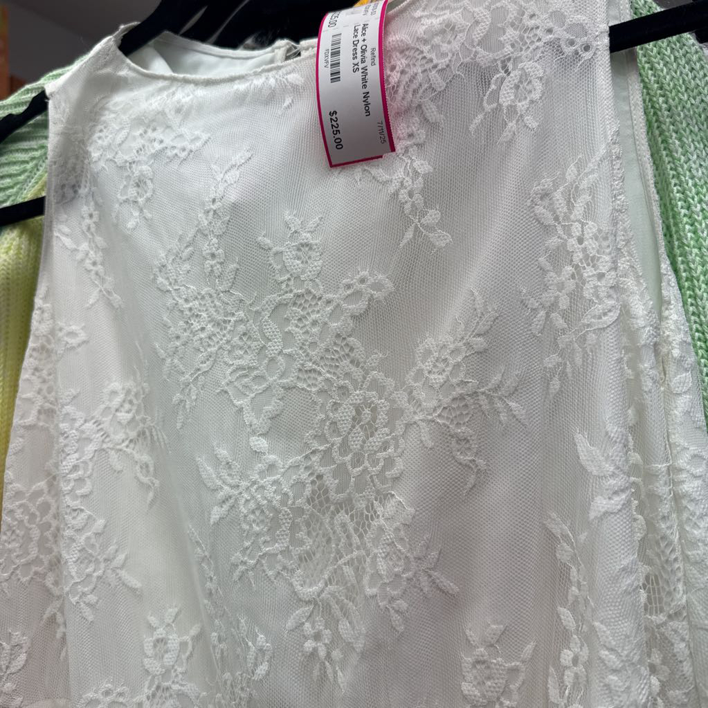 White Nylon Lace Dress