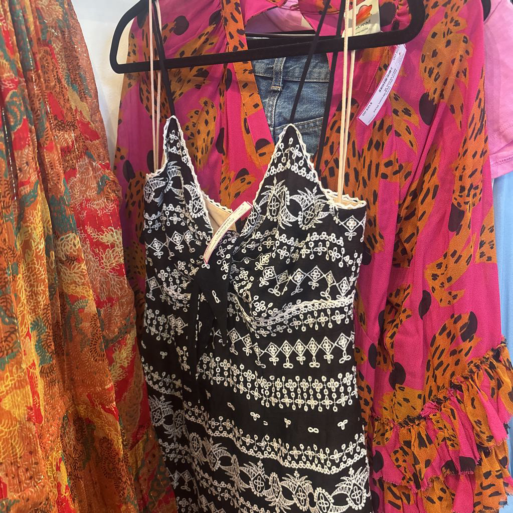 Black/White Cotton Knit Dress